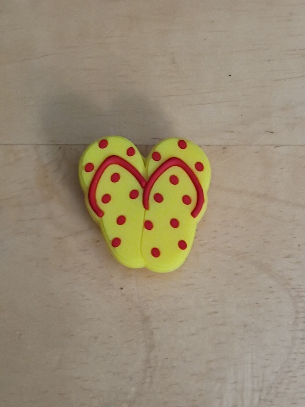 10 for $10 Jibbitz Croc Charms - Beach Summer Yellow Flip Flops w/ Red Polkadot